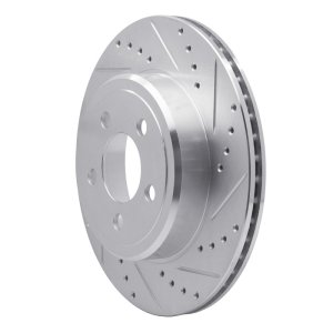 Chrysler 300 Brake Rotor (1) - Rear Right - R1 Concepts - Drilled & Slotted - Silver - `05-`23